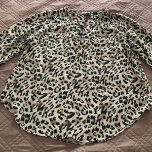 Cheetah print long sleeve blouse/tunic